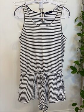 GAP Black and White Striped Tank Romper